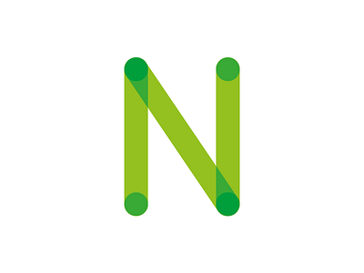 N brand clean green icon logo n vector