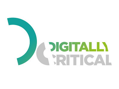 Digitally Critical logo, from the cutting room floor brand clean colourful concept digital green icon logo media typography vector