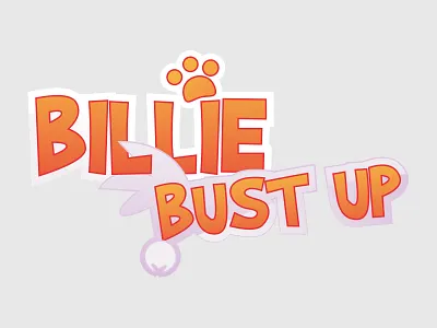 Billie Bust Up Logo cartoon comic gaming identity indie logo orange playstation vector videogames