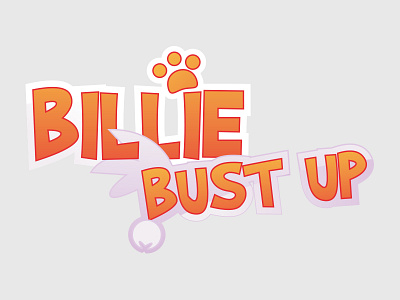Billie Bust Up Logo cartoon comic gaming identity indie logo orange playstation vector videogames