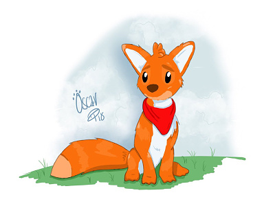 Oscar - Billie Bust Up Character Sketch cartoon comic fox gaming identity indie logo orange playstation vector videogames