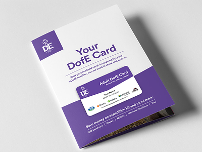 Duke of Edinburgh's Award Reward Card a5 card charity leaflet print print design purple reward reward card