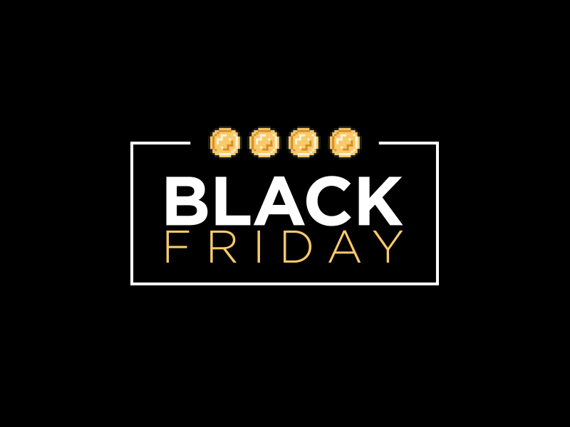 Black Friday logo for a Videogame Retailer black friday coins concept gif gif animation icon logo sale vector videogames