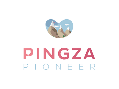 Pingza Pioneer beta brand branding concept graphic design icon identity illustration logo logo design mountains vector wine