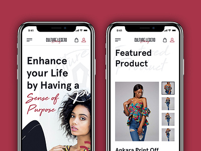 Culture Legend Mobile ecommence web design