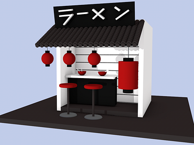Japan restaurant 3d illustration schoolofmotion