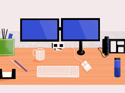 Office Desk illustration illustration office office space