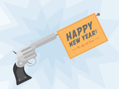 Happy New Year! bang celebrate flag flat gun happy new new year newyear year