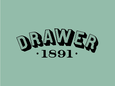 Drawer 1891 dot lines logo old shadow type vintage