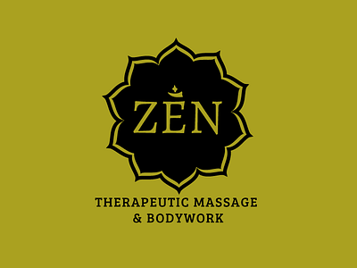 Zen breeserif buddhist green hippie justified logo lotus massage om outlines type x2