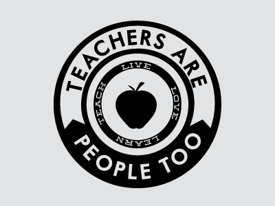 Teachers Are People Too apple badge circle learn live teachers