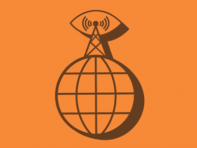 Viscom color design eye globe icon logo radio radiowaves tower viscom
