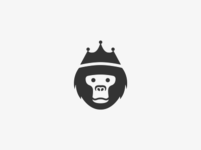 King Gorilla Logo branding cute design gorila king gorilla gorilla logo illustration king logo negative space vector