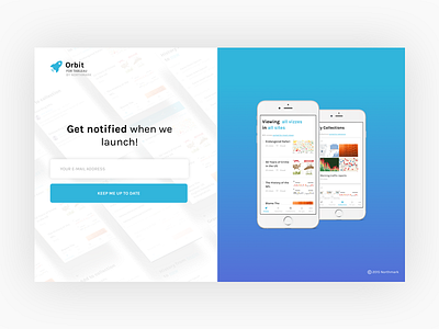 Landingspage Orbit get notified landing page placeholder ui ux