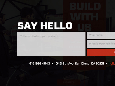 Say Hello animation css form html keyframe san diego tiny factory