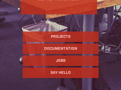(Animated) Lets Bounce css html media query nav navigation red timeline tinyfactory transition