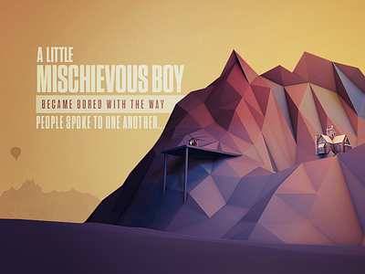 Ruckus In The Middle Of Nowhere abstract cinema 4d low poly lowpoly mountains typography