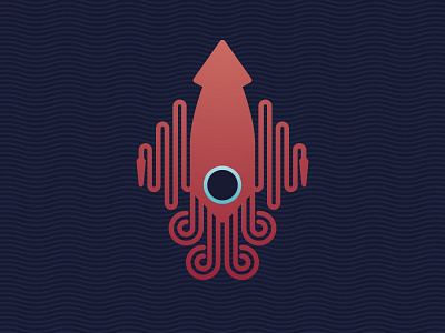Giant Squid illustration logo squid