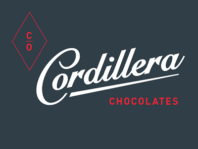 Cordillera chocolate lettering logo script vector