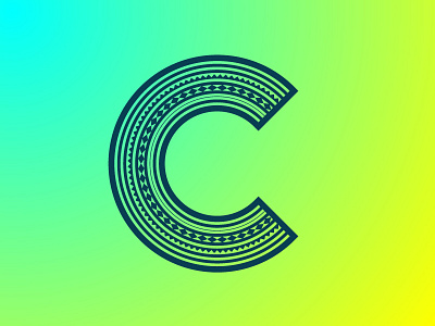 Colombia c color logo pattern vector