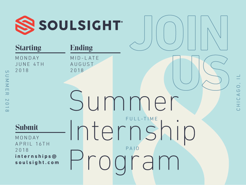 Soulsight Summer Internship grid typography design layout internship invitation