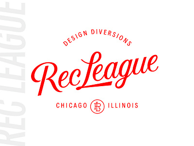 Rec League lettering logo monogram script type typography vector