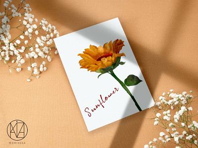 watercolor sunflower art print artwork cartoon cute design illustraion illustration sunflower watercolor watercolor sunflower