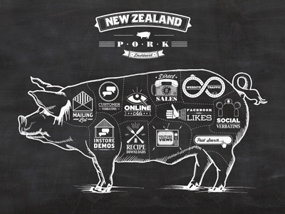 NZ Pork app dashboard icons illustration ipad logo type ui