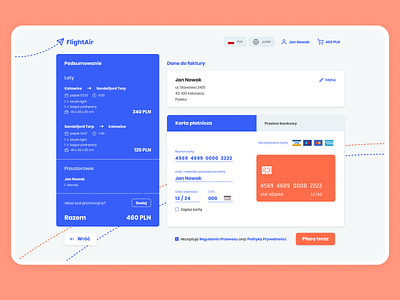 Flight booking concept - checkout page