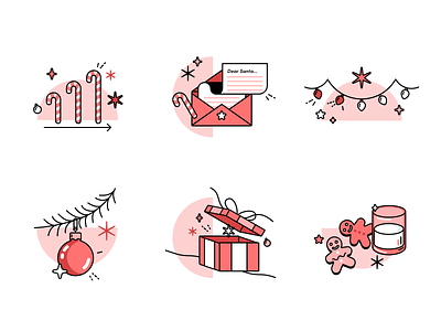 🎄 Christmas illustration set 🎄 candy cane christmas cookies design empty state festive gift holidays icons illustration illustration set ui