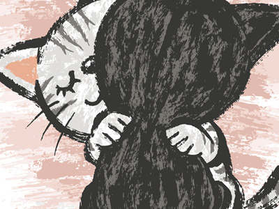 Cats Hug american shorthair animal cat characters illustration kitten pet vector
