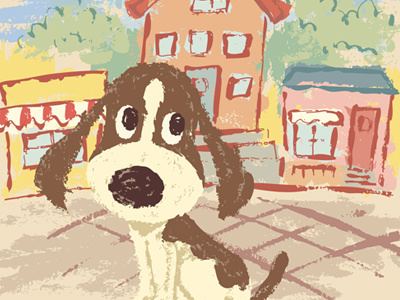 Sketch Of Hound On The Street