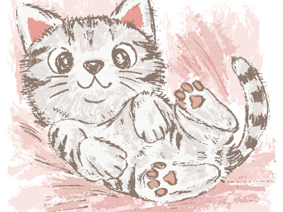 Kitten That Is Lying Down animal cat characters illustration kitten pet vector