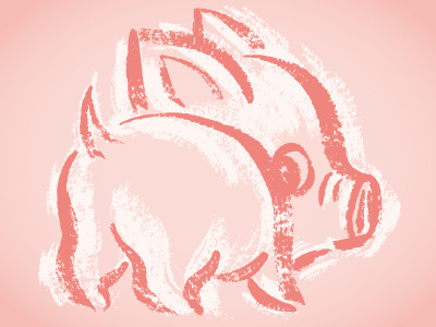 Pig Look Back animal characters farm animals illustration pet pig piggy vector