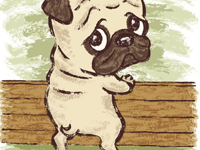 Pug Looking Back animal.canine characters dog illustration pet pug puppy vector