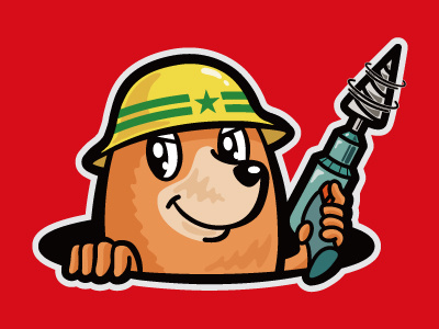 Mole With Drill animal characters drill mole vector worker