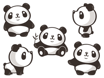 Five Poses Of Panda