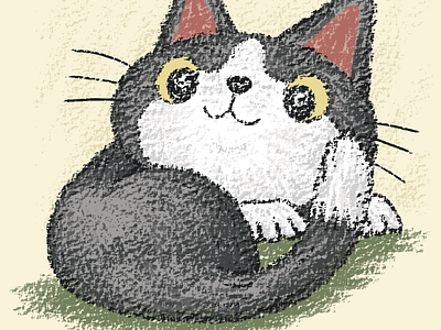 Black kitten curled up animal characters illustraion kitten pet vector