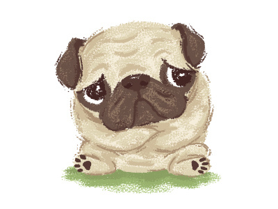 Thoughtful Pug animal.canine characters dog illustration pet pug puppy vector