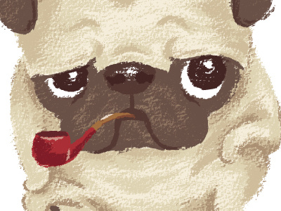 Pug Which Held The Pipe In Its Mouth by Toru Sanogawa on Dribbble