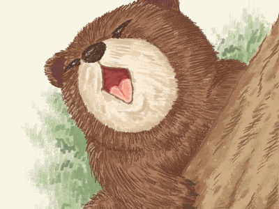 Bear On Tree animal bear character cute illustration vector