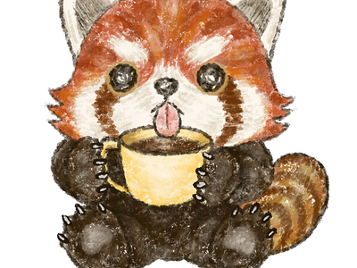 Red panda coffee time