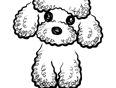 Simple sketch of a poodle animals character dog illustration pets puppy