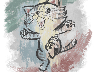 Dancing American Shorthair animals cat character illustration kitten kitty pet