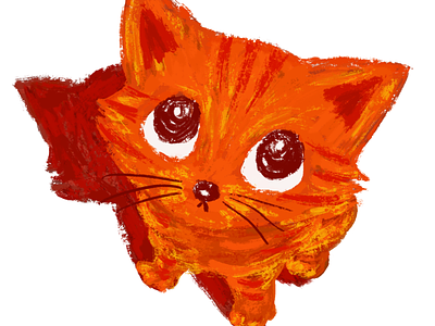 Red cat looking up cat character illustration kitten kitty