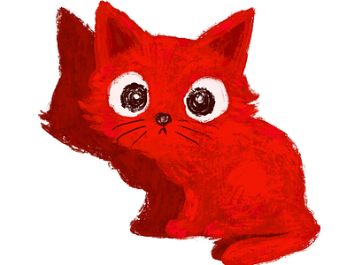 Red Cat and Shadow animals cat character illustration kitten kitty pet