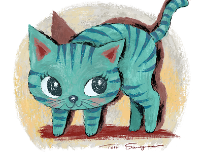 Green Kitten animals cat character character design illustration kitten kitty pet