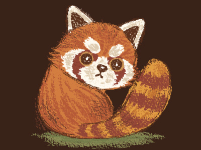 Red Panda Look Back animal character cute panda red panda