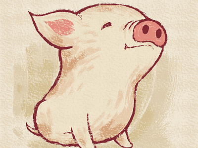Cute pig happy