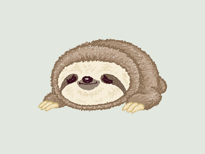 Sloth lying down animal characters illustration pet sloth vector